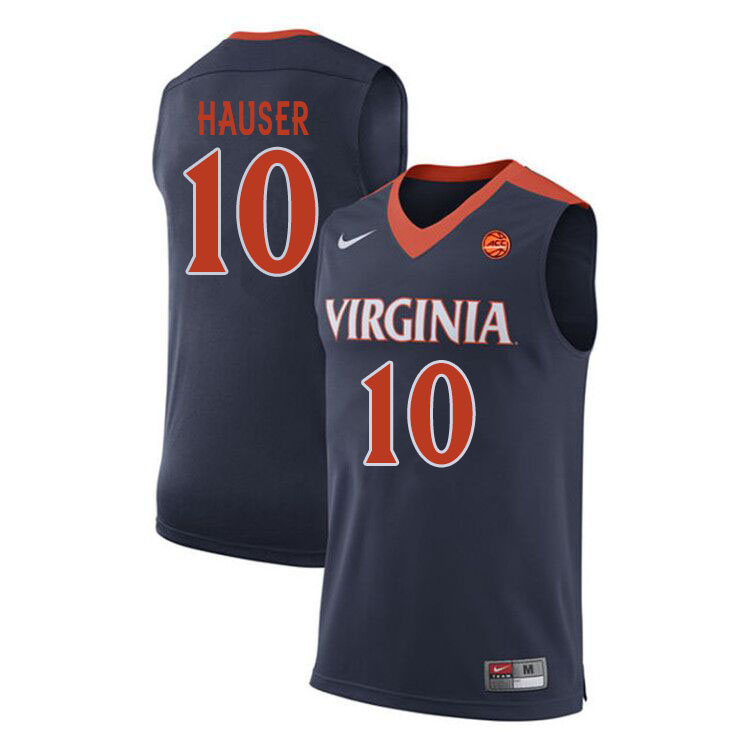 Men #10 Sam Hauser Virginia Cavaliers College Basketball Jerseys Sale-Navy - Click Image to Close